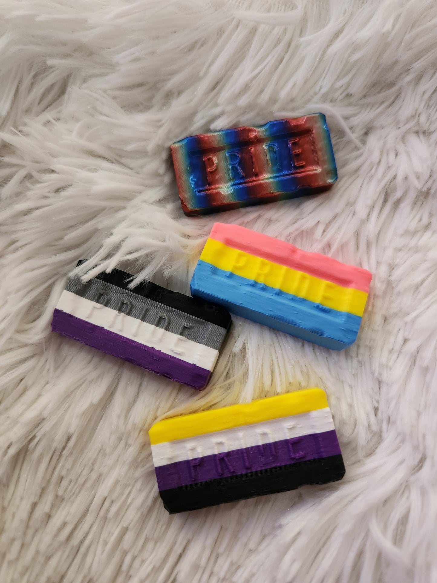 Pride flag brick keychain